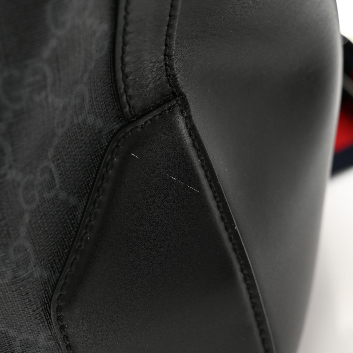 Gucci Soft GG Supreme Monogram Appia Calfskin Web Large Carry On Duffle Bag Black Grey 16 of 16
