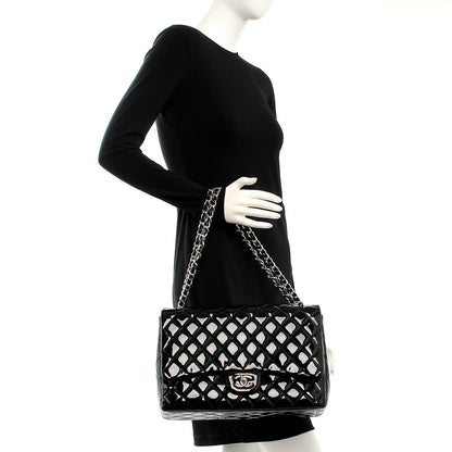 Chanel Patent Quilted Maxi Single Flap Black 2 of 11
