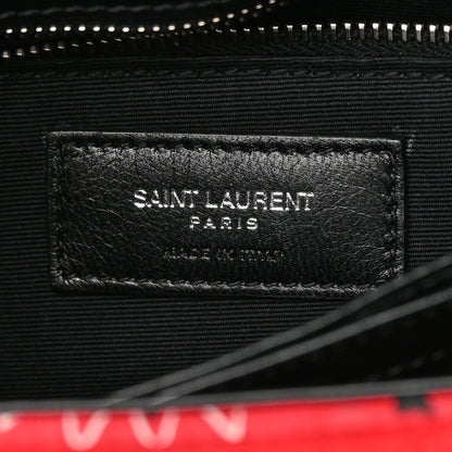 Saint Laurent Cotton Bandana Y Quilted Monogram Toy Loulou Crossbody Bag Red 6 of 16