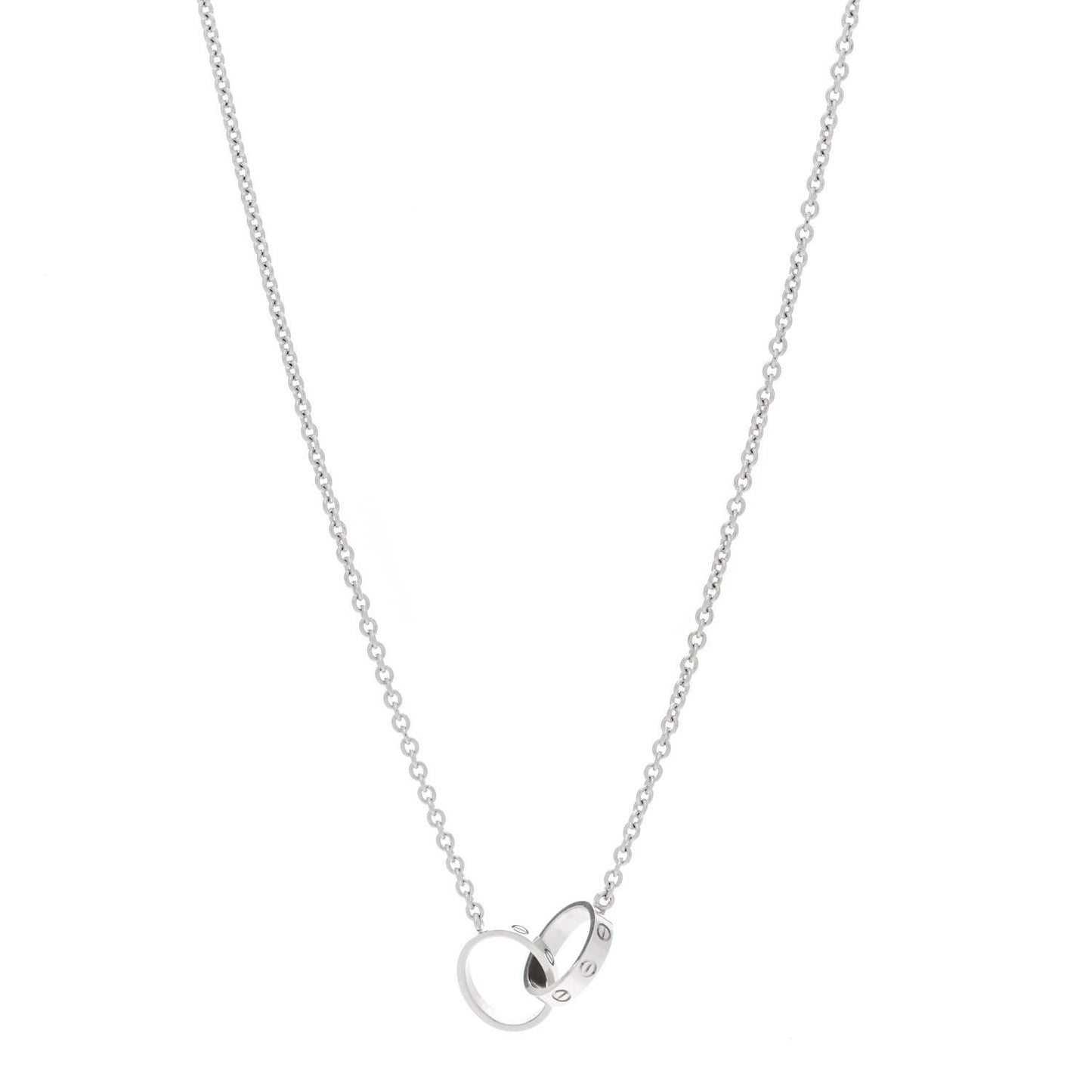 18K White Gold Interlocking LOVE Necklace