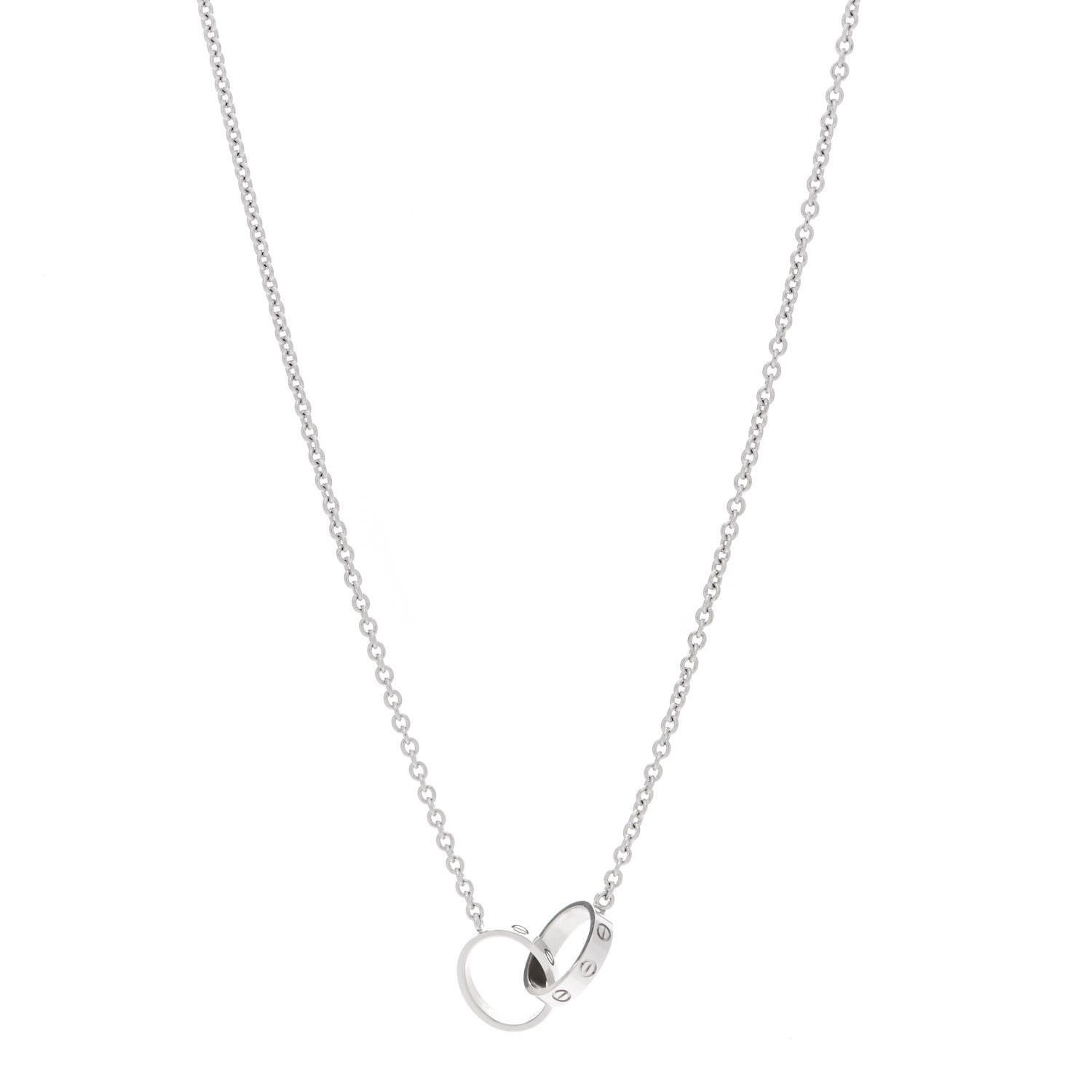 Cartier 18K White Gold Interlocking LOVE Necklace 1 of 5