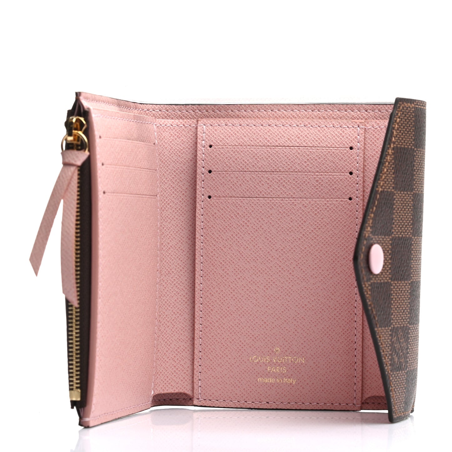 Damier Ebene Victorine Wallet Rose Ballerine