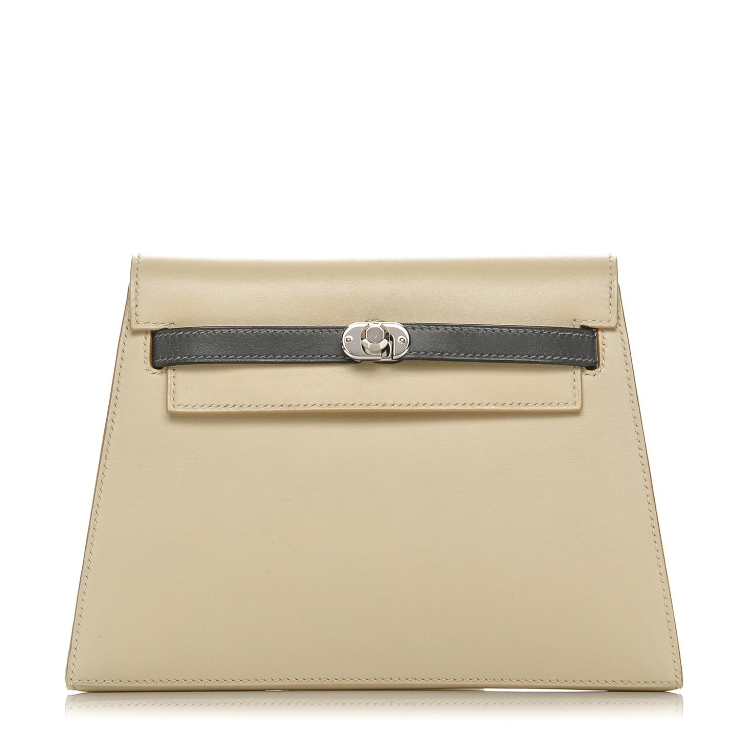 Tri-Color Box Mini Kelly Pochette Clutch Parchemin Ardoise Tabac Camel