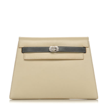 Hermes Tri-Color Box Mini Kelly Pochette Clutch Parchemin Ardoise Tabac Camel 1 of 8