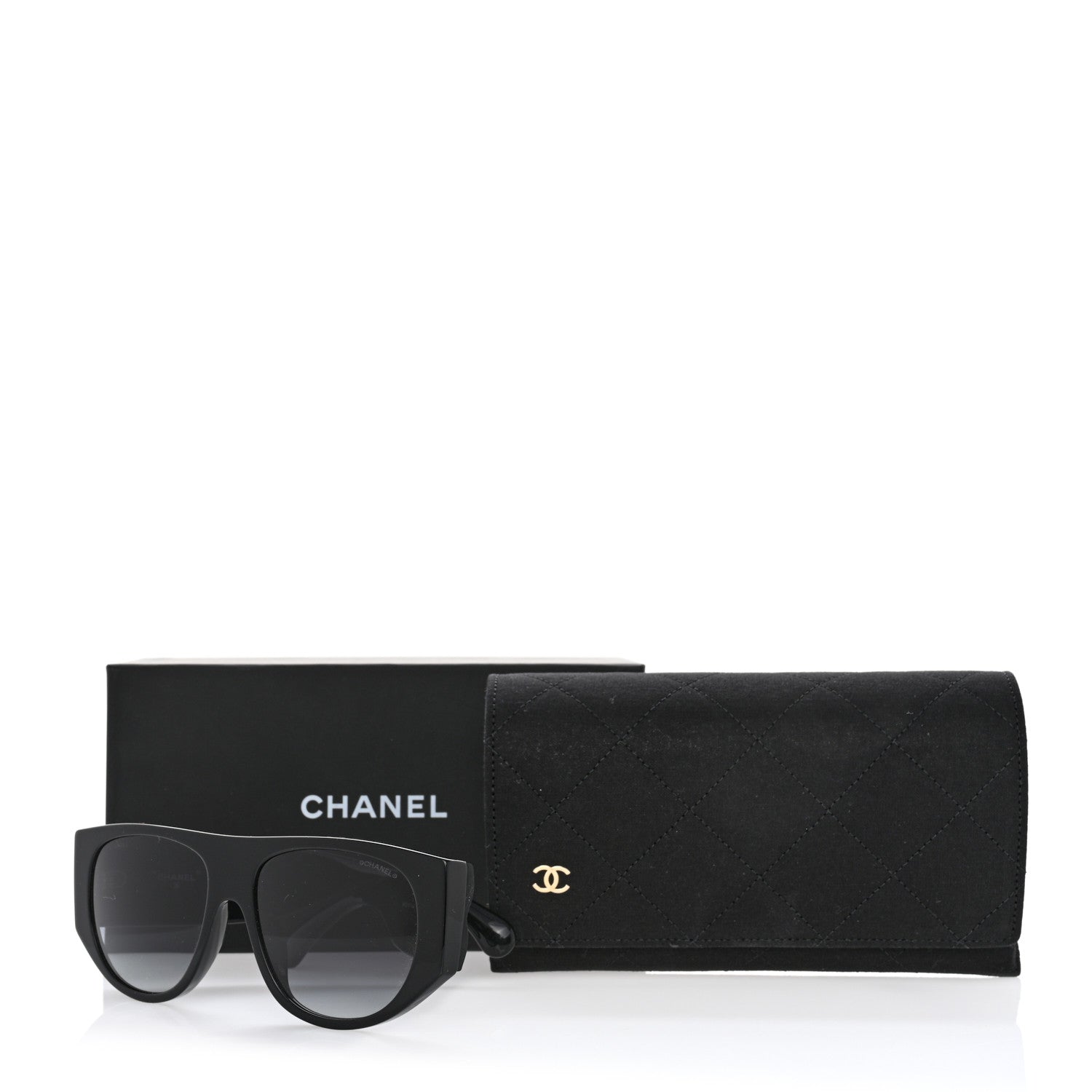 Chanel Acetate Quilted CC Pilot Sunglasses 71465 Black 7 of 7