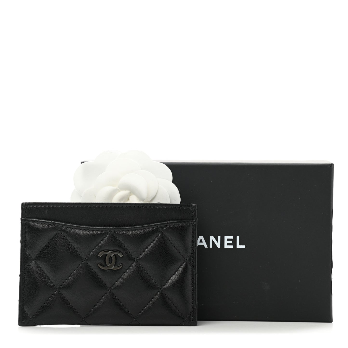 Lambskin Quilted Card Holder So Black
