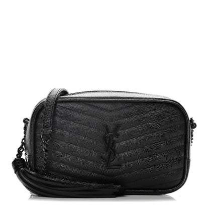Saint Laurent Grain De Poudre Matelasse Monogram Mini Lou Camera Bag Black 1 of 9