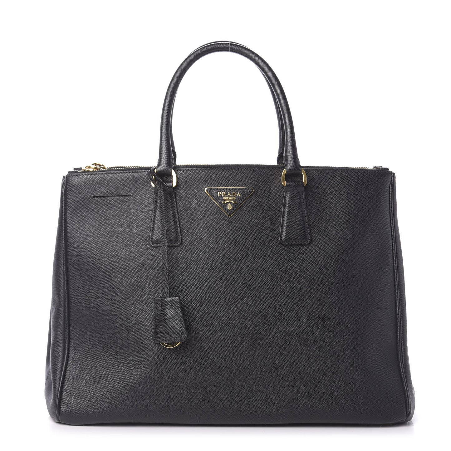 Saffiano Large Galleria Double Zip Tote Black