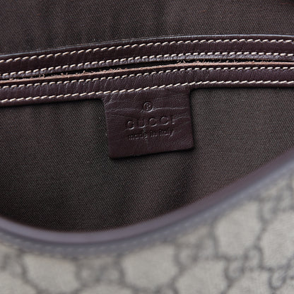 Gucci GG Plus Monogram Small Flap Messenger Bag Beige Dark Brown 5 of 9