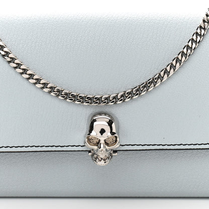 Alexander McQueen Silky Amish Grain Calfskin Skull Wallet on Chain Duck Egg 7 of 11