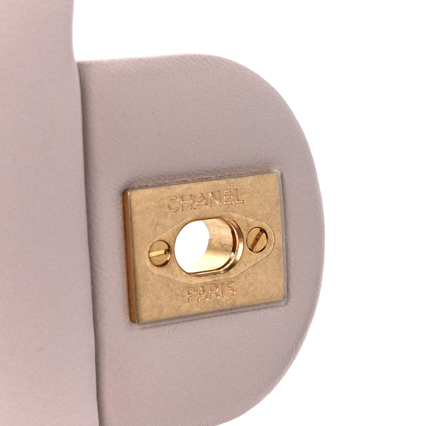 Lambskin Quilted Mini Pearl Crush Flap Light Purple