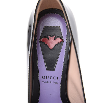 Gucci Patent GG Bow Sadie Spike Mid Heel Pumps 35.5 Black 8 of 10