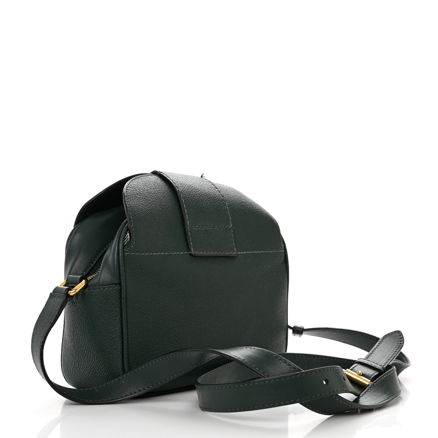 Burberry Soft Grain Calfskin Small Buckle Zip Bag Green 2 of 17