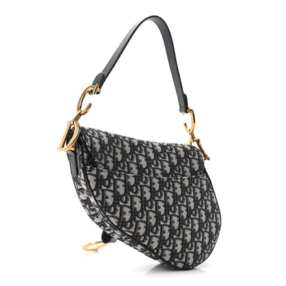 Christian Dior Oblique Saddle Bag Blue 3 of 10