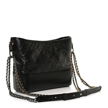 Chanel Aged Calfskin Quilted Medium Gabrielle Hobo Black 5 of 19