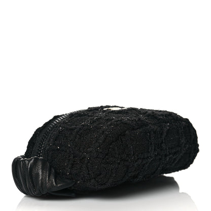 Chanel Tweed Lambskin Quilted Arm Coin Purse Black 4 of 11