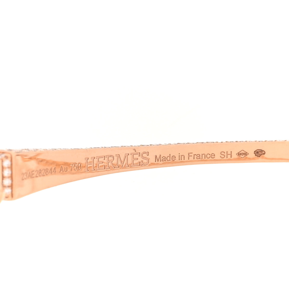 Hermes 18K Rose Gold Diamond Clou de Forge Bracelet SH 3 of 4