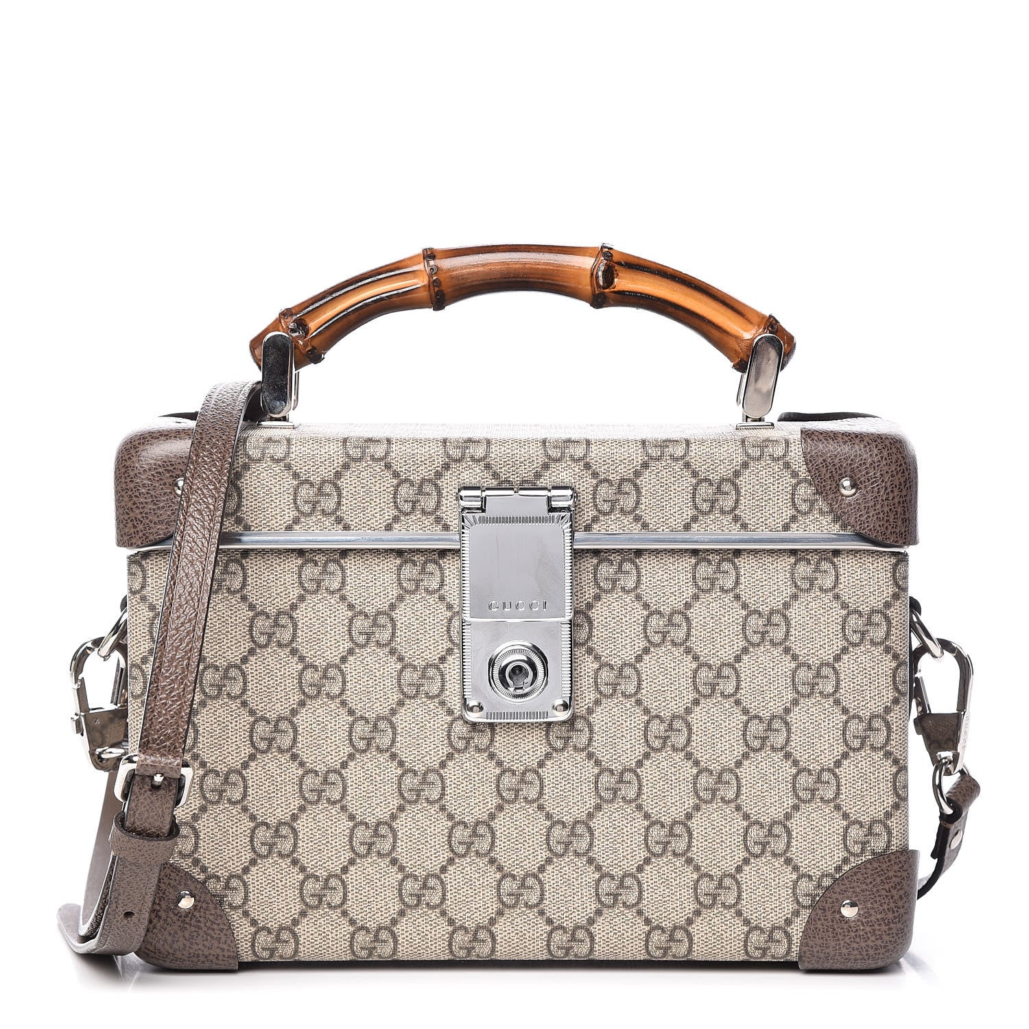 Gucci GG Supreme Monogram Globe-Trotter Beauty Case Brown 415022 ...