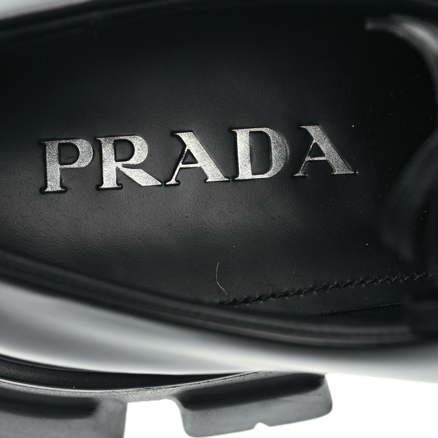 Prada Spazzolato Rois Monolith 55mm Derby Loafers 8 Black 7 of 8