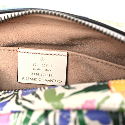 Gucci X KEN SCOTT Calfskin Matelasse Floral Print Mini GG Marmont Chain Shoulder Bag Ivory Pink 6 of 10