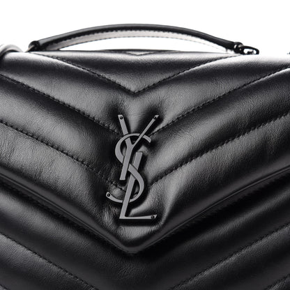 Saint Laurent Calfskin Y Quilted Monogram Small Loulou Chain Satchel Black 11 of 11