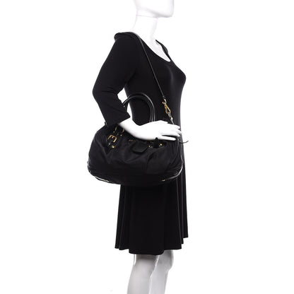 Prada Tessuto Nylon Jacquard Logo Tote Black 2 of 10