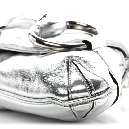 Gucci Iridescent Nappa Vertical Matelasse Medium Maxi Horsebit Chain Shoulder Bag Silver 28 of 28