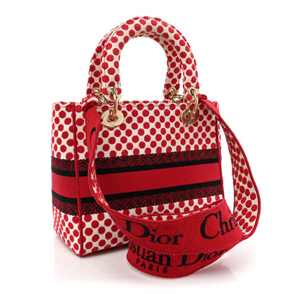 Christian Dior Canvas Medium DiorAmour Dots Lady D-Lite Red 3 of 16