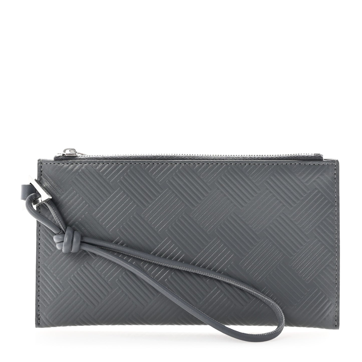 Debossed Calfskin Mens Bill Pouch Graphite