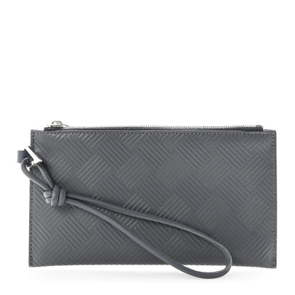 Bottega Veneta Debossed Calfskin Mens Bill Pouch Graphite 1 of 7