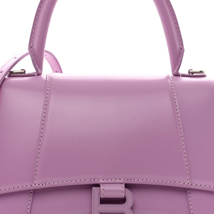Balenciaga Shiny Box Calfskin Tonal B Small Hourglass Top Handle Bag Lilac 5 of 16