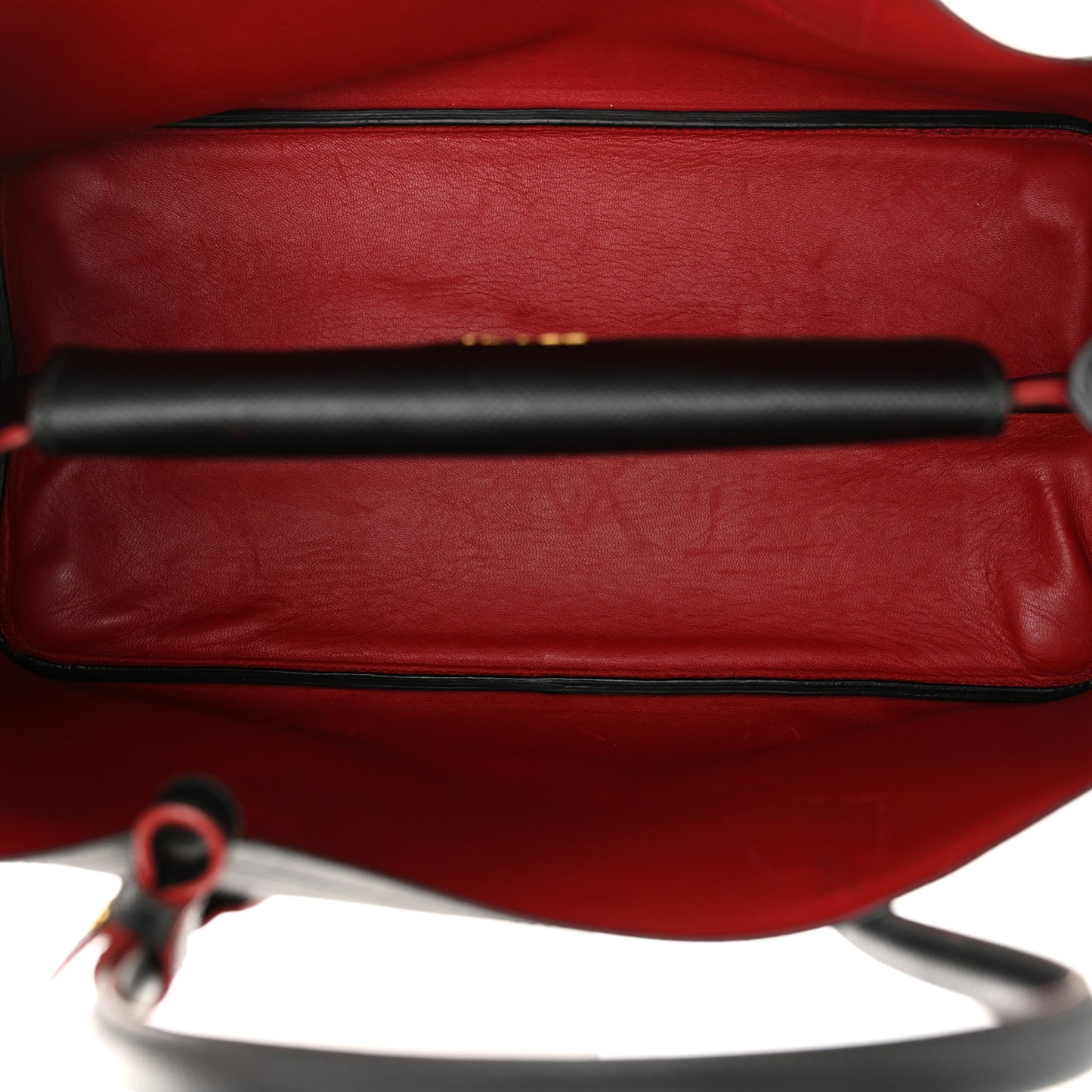 Saffiano Cuir Medium Double Bag Black Fuoco