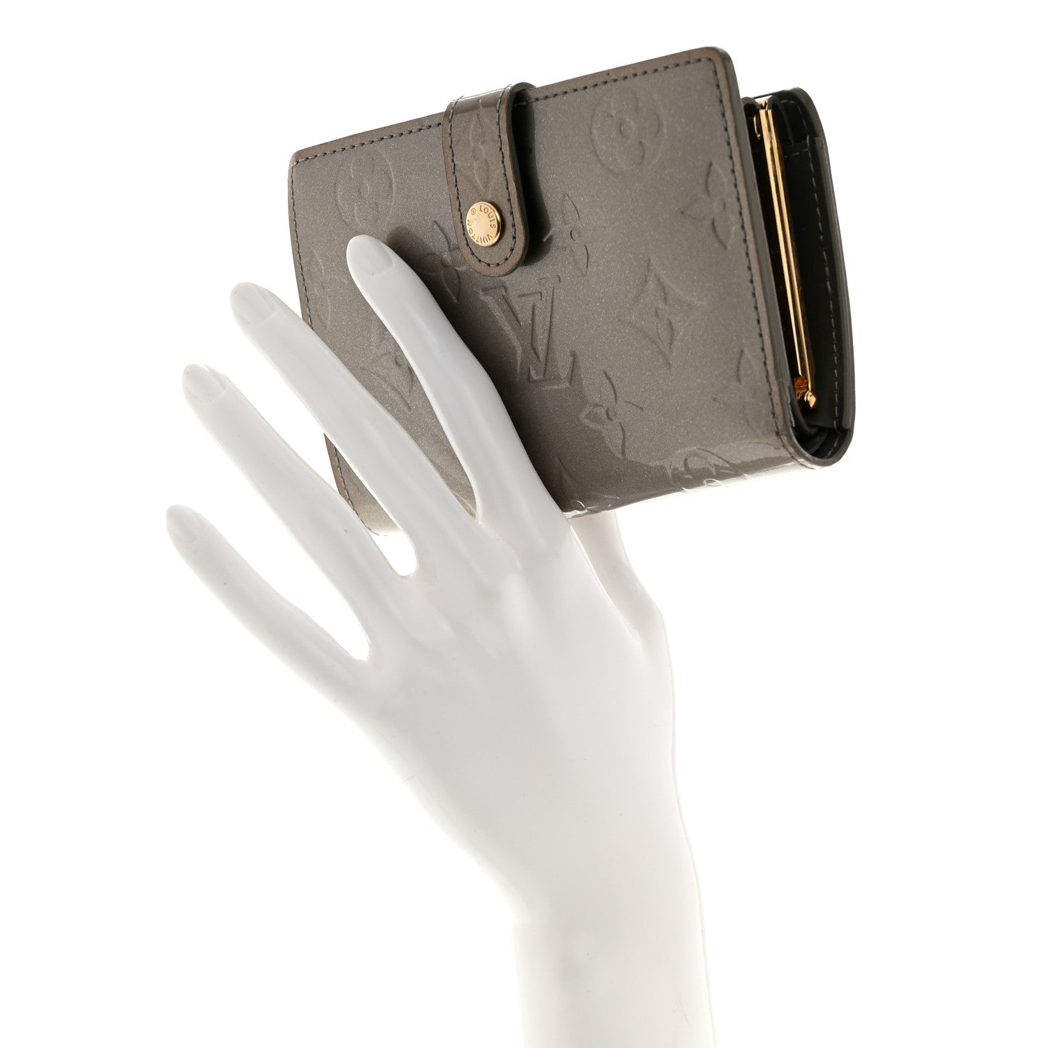 Louis Vuitton Vernis French Purse Wallet Gris Art Deco 2 of 8
