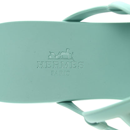 Hermes Rubber Womens Egerie Sandals 37 Vert Embrun 7 of 9