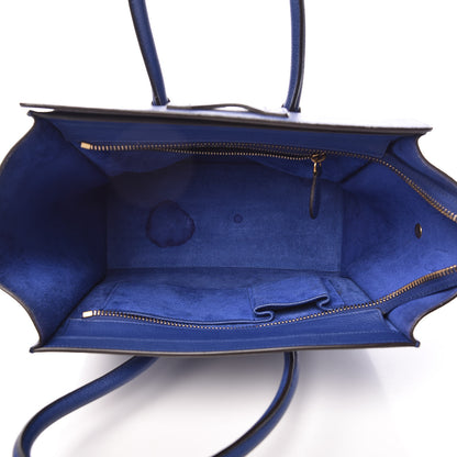 Celine Drummed Calfskin Micro Luggage Indigo 6 of 13