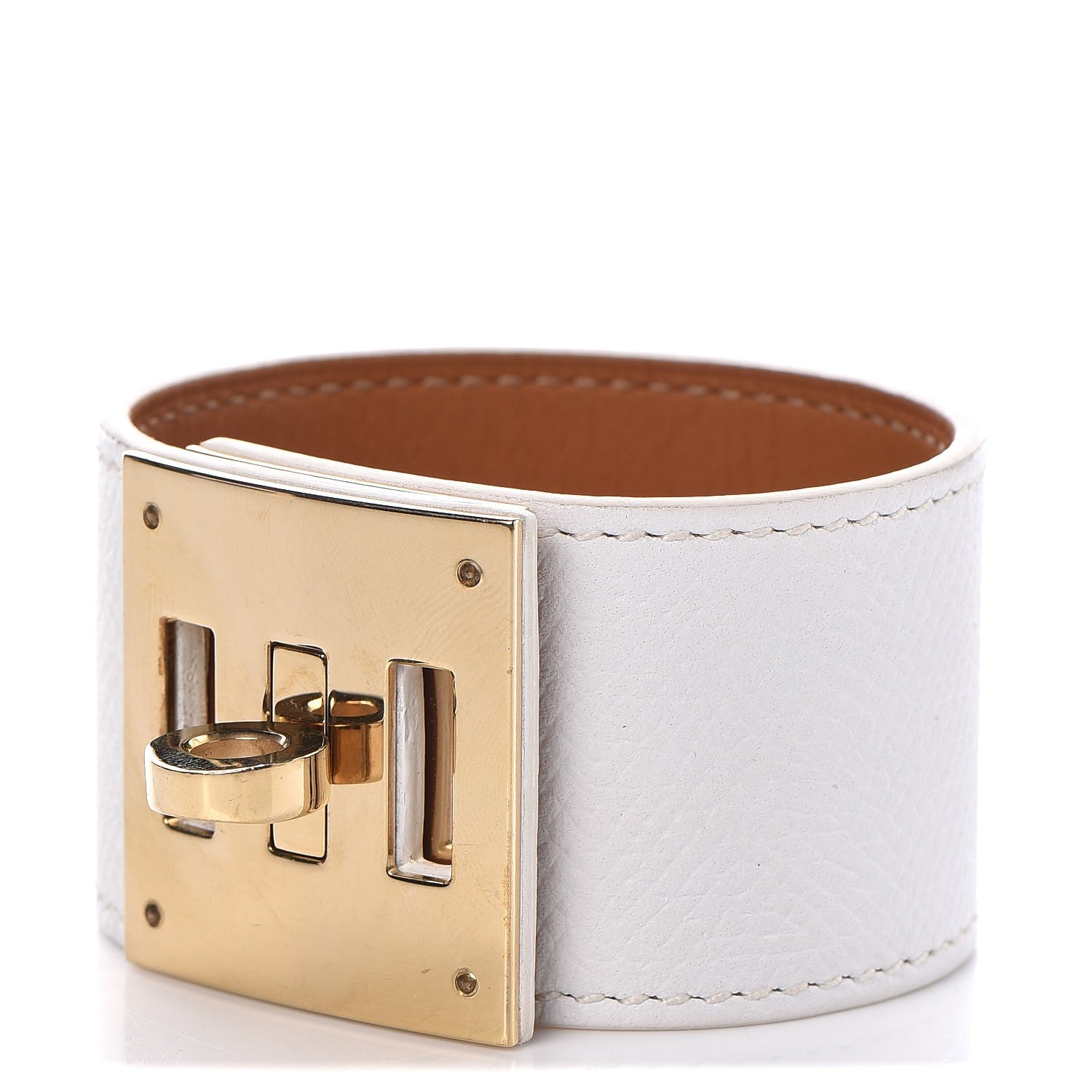 Hermes Epsom Kelly Dog Bracelet White 1 of 4