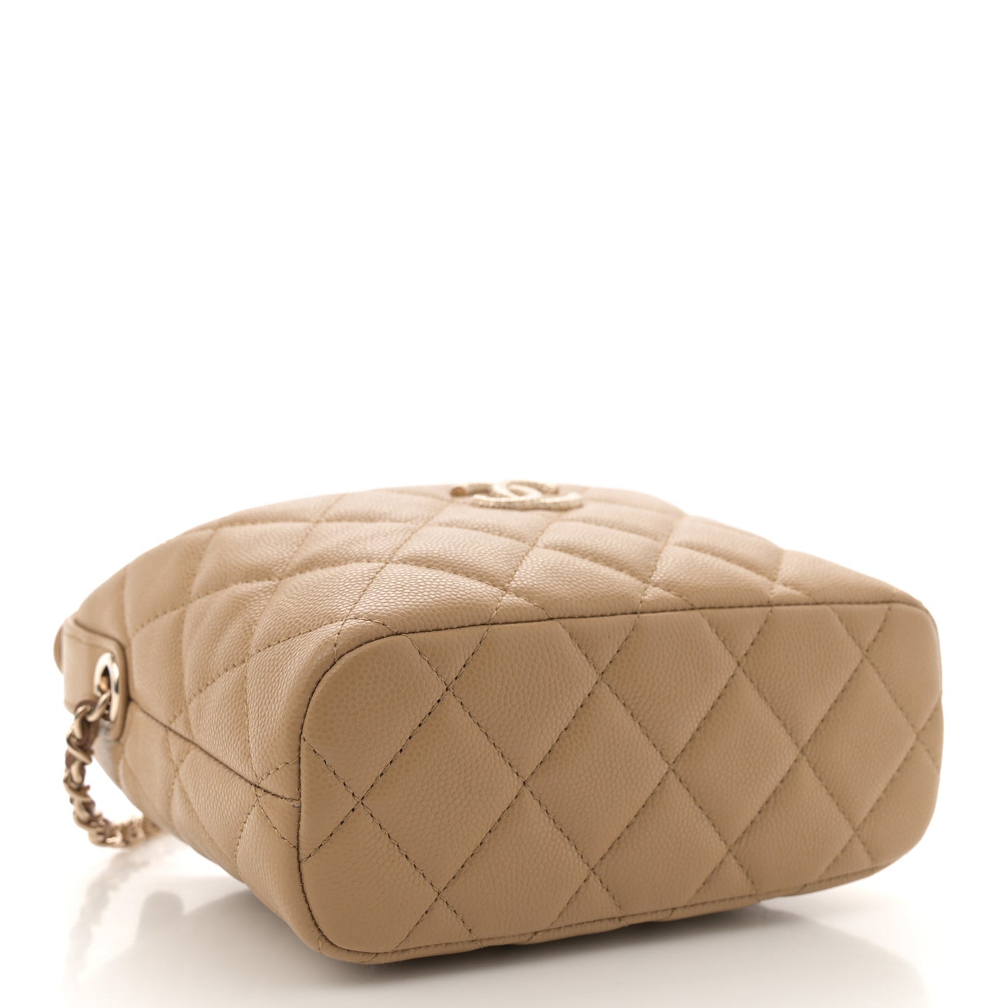 Caviar Quilted Hobo Dark Beige