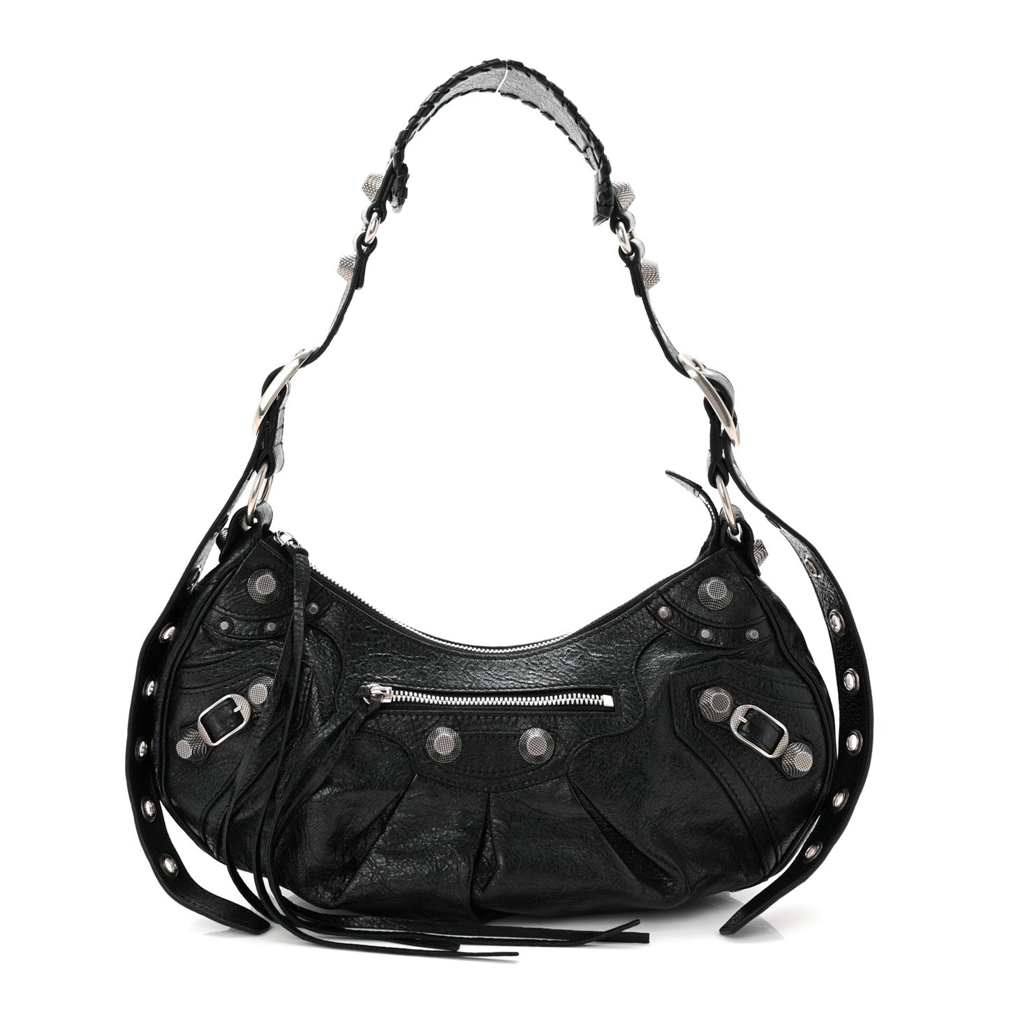 Agneau Arena Small Le Cagole Shoulder Bag Black