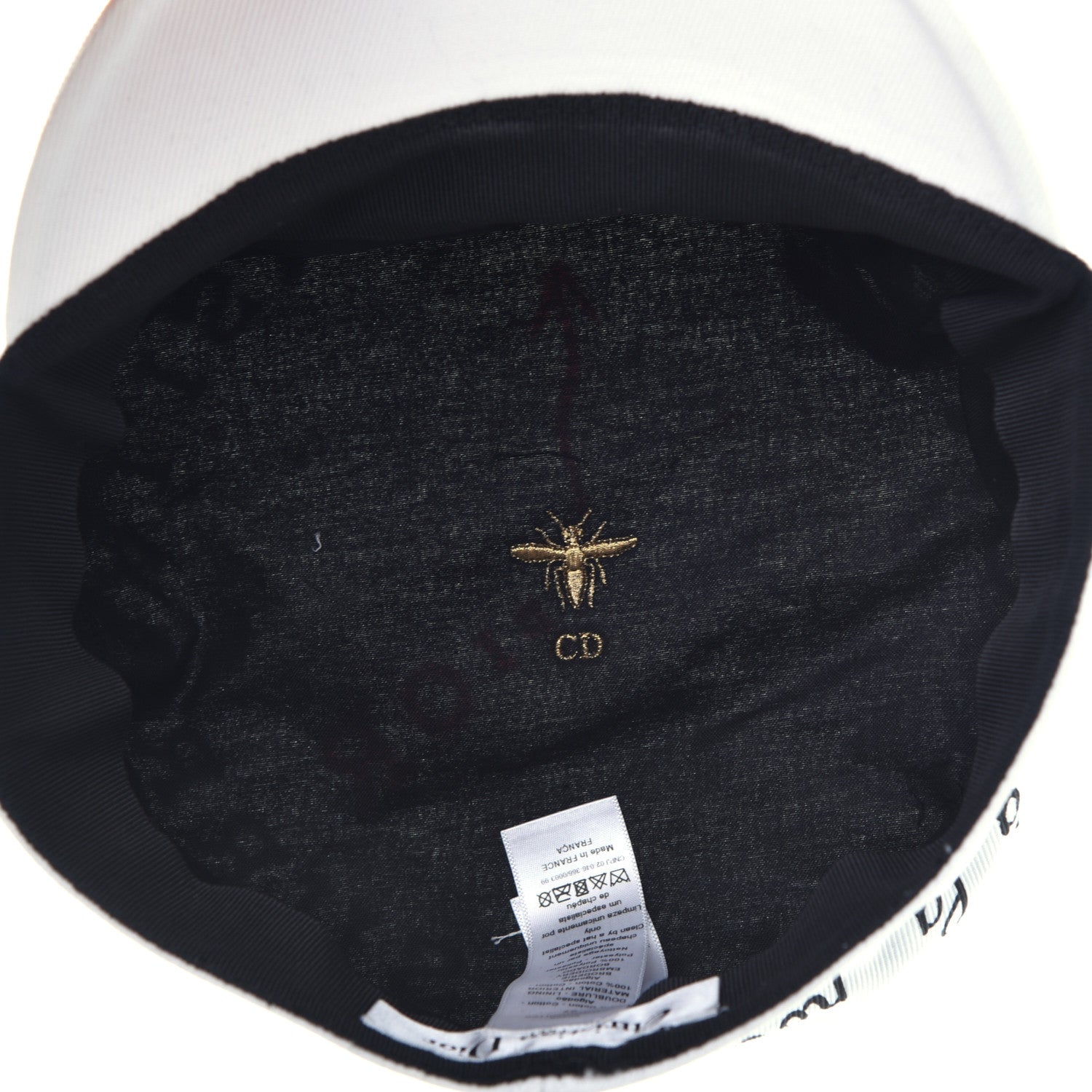 Christian Dior Canvas Printed Daydream Words Cap Hat 57 White 4 of 5