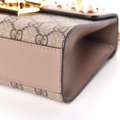 Gucci GG Supreme Monogram Studded Small Padlock Shoulder Bag Porcelain Rose 6 of 11