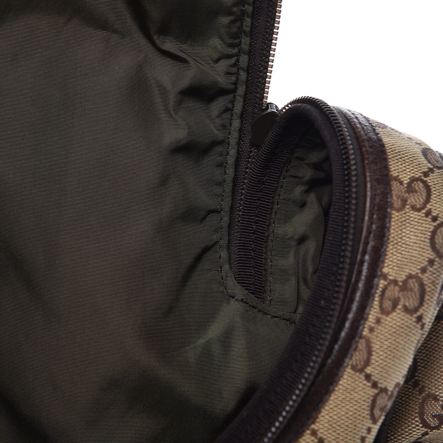 Gucci Monogram Natural Pigskin Large Diaper Bag Beige Ebony Cocoa Dark Chocolate 10 of 11