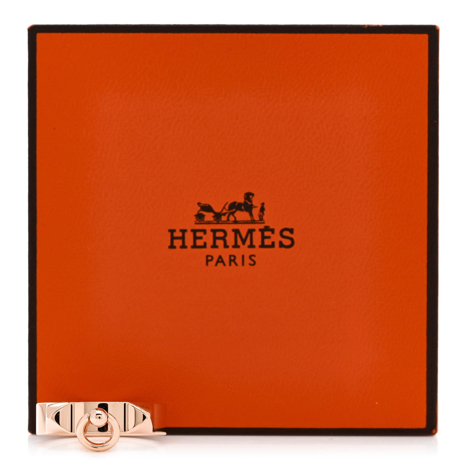 Hermes 18K Rose Gold PM Collier De Chien Ring 52 6 5 of 5