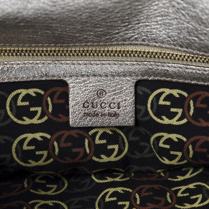 Gucci Metallic Calfskin Medium Britt Tassel Shoulder Bag Platinum 12 of 16