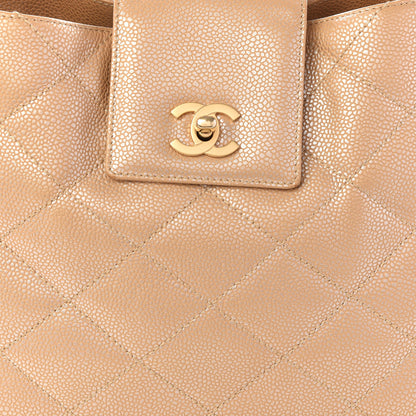 Chanel Metallic Caviar Quilted Shoulder Bag Beige 11 of 11