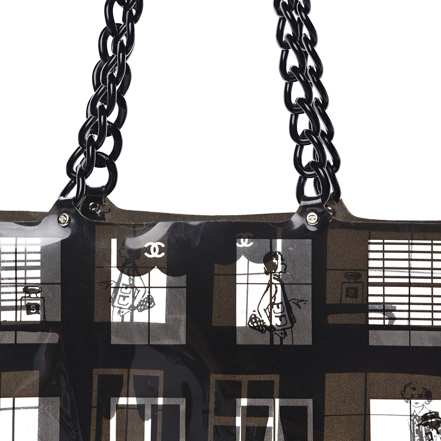 Chanel Vinyl Coco Window Tote Black 12 of 13