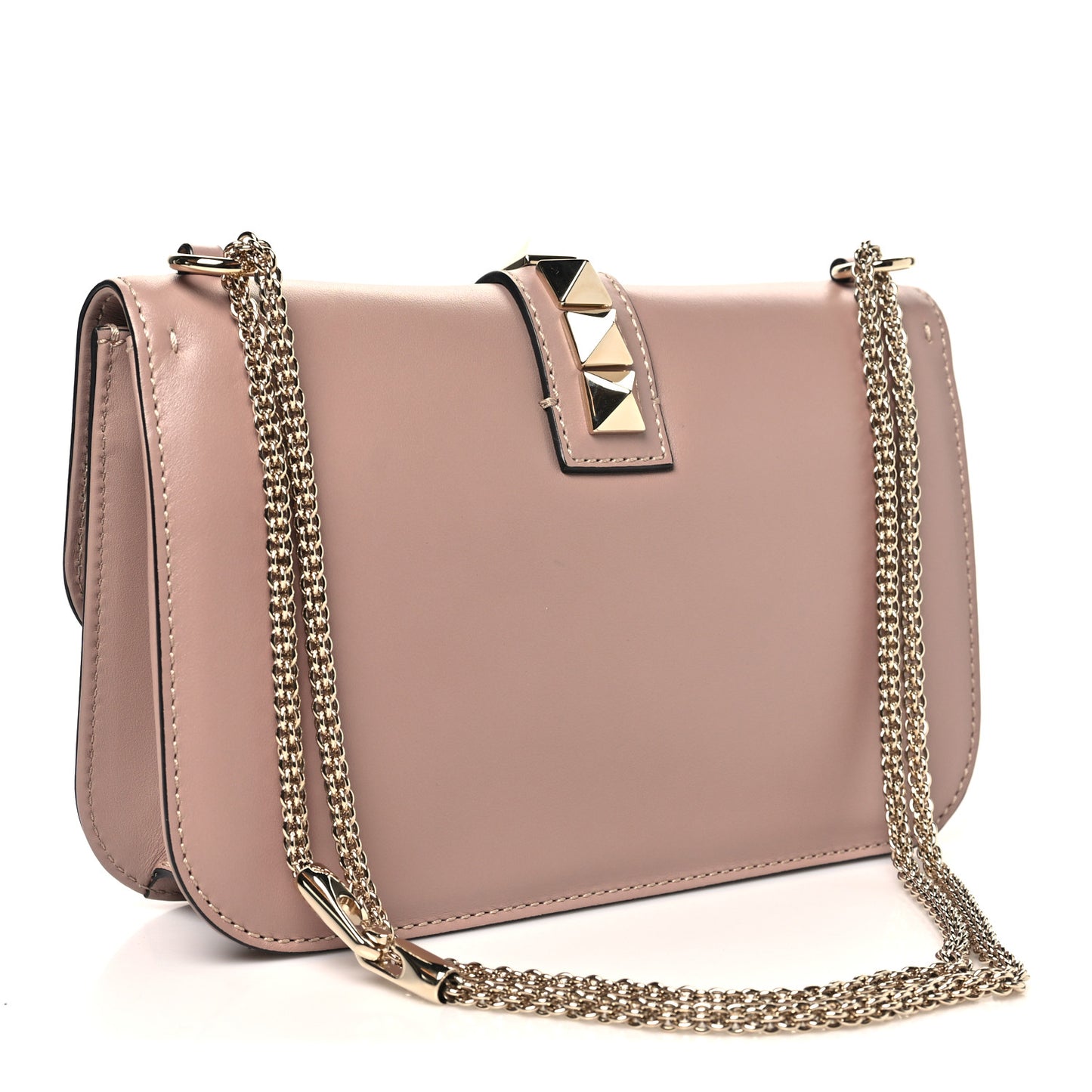 Vitello Medium Glam Lock Rockstud Flap Poudre