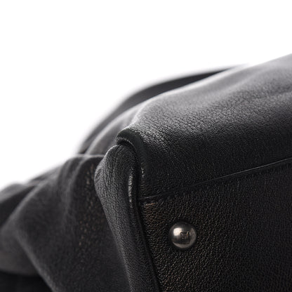 Fendi Goatskin Zucca Large Peekaboo Iconic Satchel Black Tobacco 11 of 14