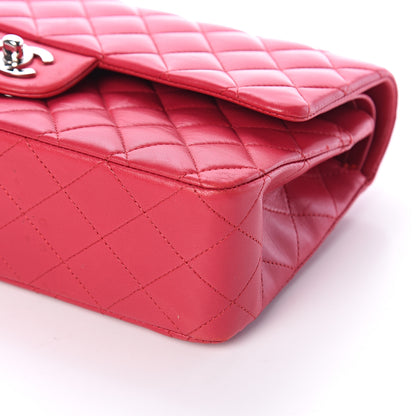 Chanel Lambskin Quilted Medium Double Flap Dark Pink 8 of 8