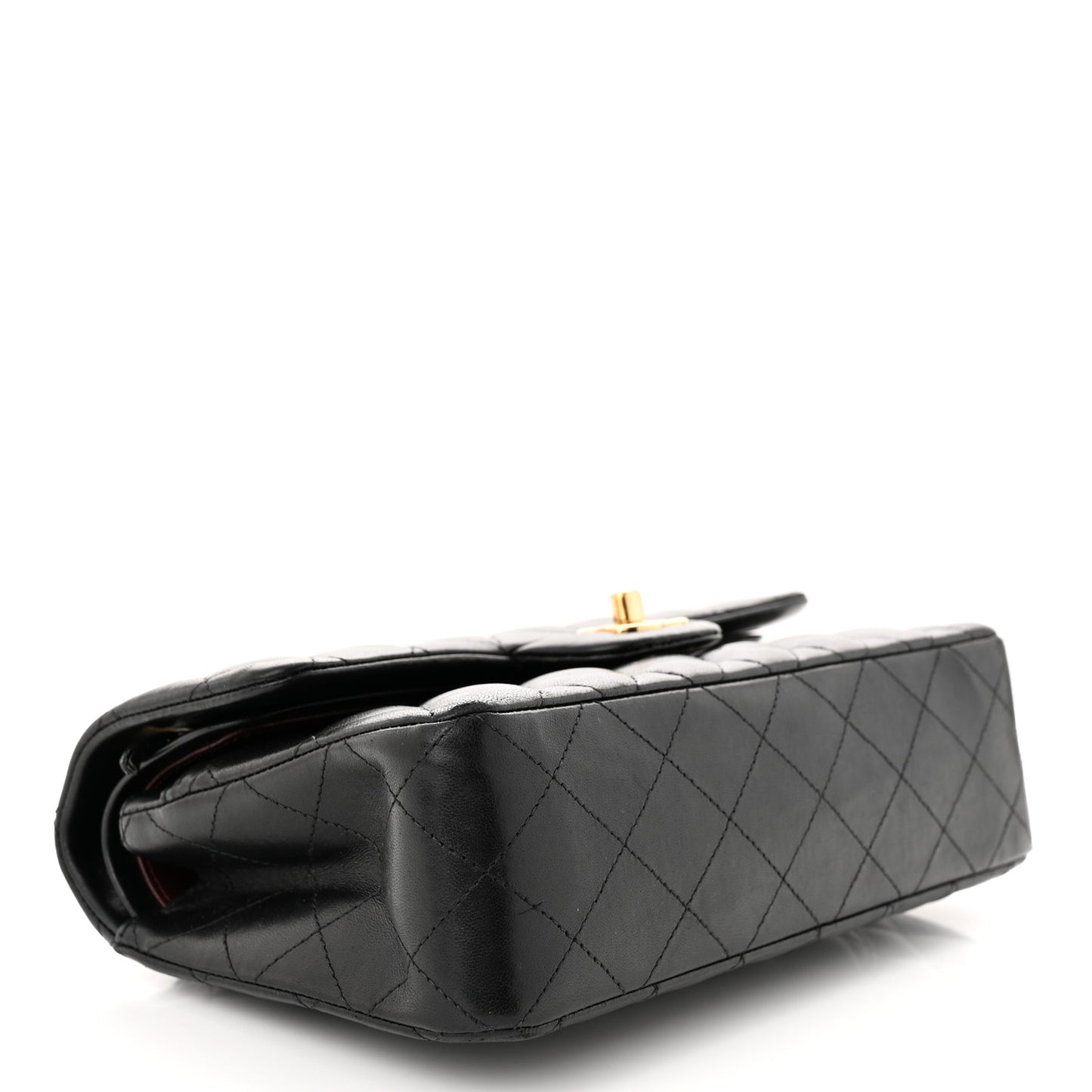 Lambskin Quilted Small Double Flap Black