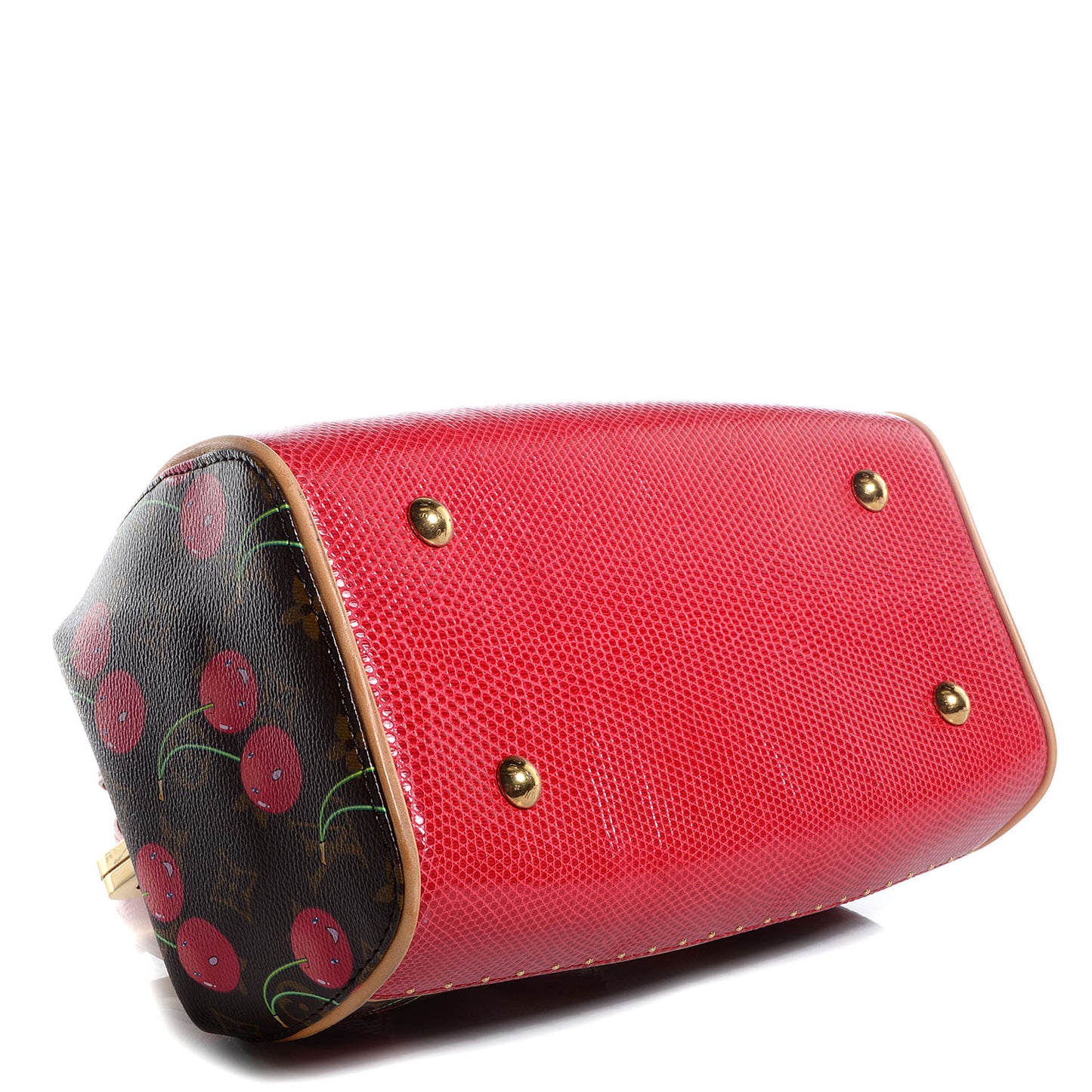 Monogram Cerises Lizard Sac Fermoir MM